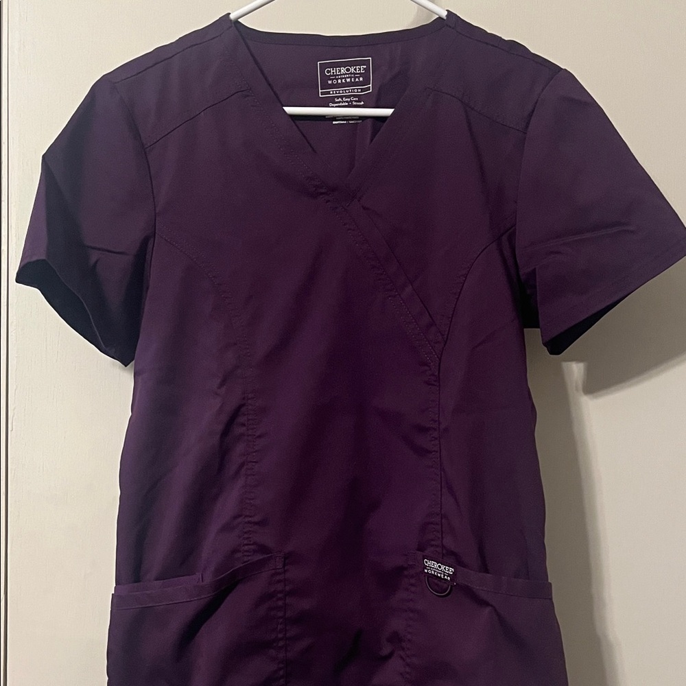 Cherokee Deep Purple Scrub Top
